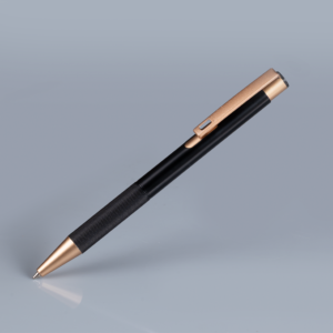 Bolígrafo de aluminio negro "STRONG" con terminales encobrizados - L159